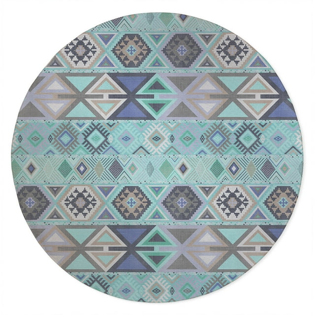 Aztec Tribal Mint Indoor Floor Mat by Kavka Designs