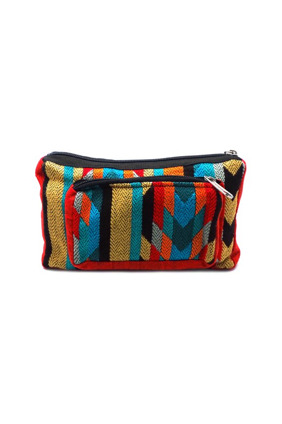 Aztec Tribal Print Pattern Adjustable Buckle Fanny Pack Waist Bag - Handmade Belt Pouch Boho Travel Accessories