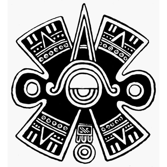 Aztec Universe. Nthe Aztec Hieroglyphic Symbol Of The Movement Of The Universe. Poster Print by