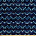 thumbnail image 1 of Ambesonne Aztec Fabric by the Yard Upholstery, Zigzags Oriental Vibes Art, 10 Yards, Blue Dark Night Blue, 1 of 4