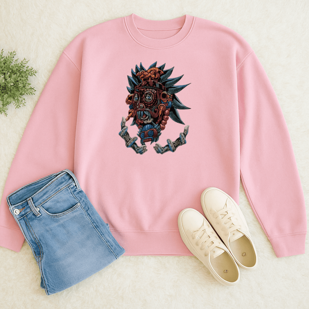 Aztec Warrior And Shaman Guardian Mesoamerican Inspired Graphic Art