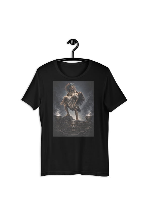 Aztec Warrior Goddess T-Shirt Dark Mayan Fantasy Temple Graphic Tee