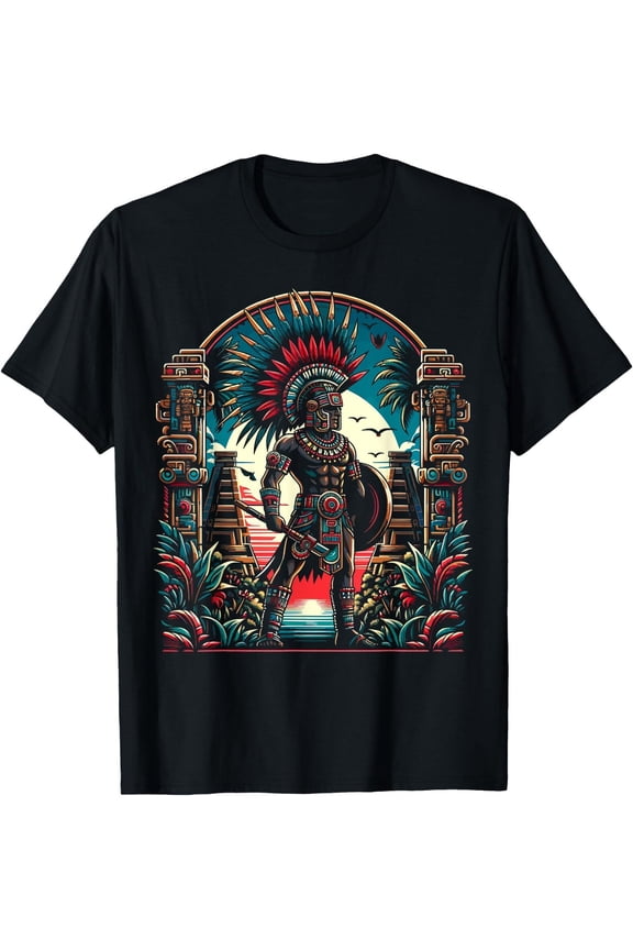 Aztec Warrior Mexico Native Mexican Aztec Civilization T-Shirt , Unisex US size