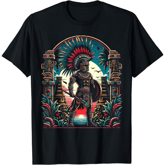 Aztec Warrior Mexico Native Mexican Aztec Civilization T-Shirt , Unisex US size