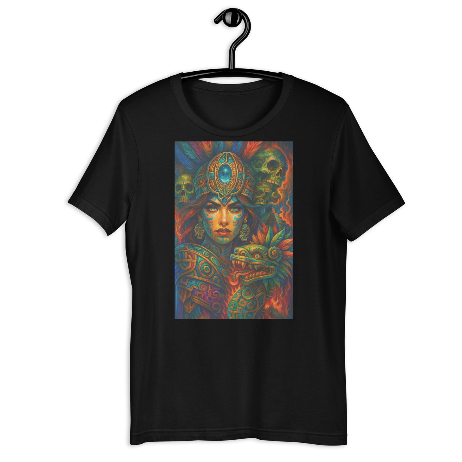 Aztec Warrior Woman Goddess Quetzalcoatl Art Mexico Culture T-Shirt ...