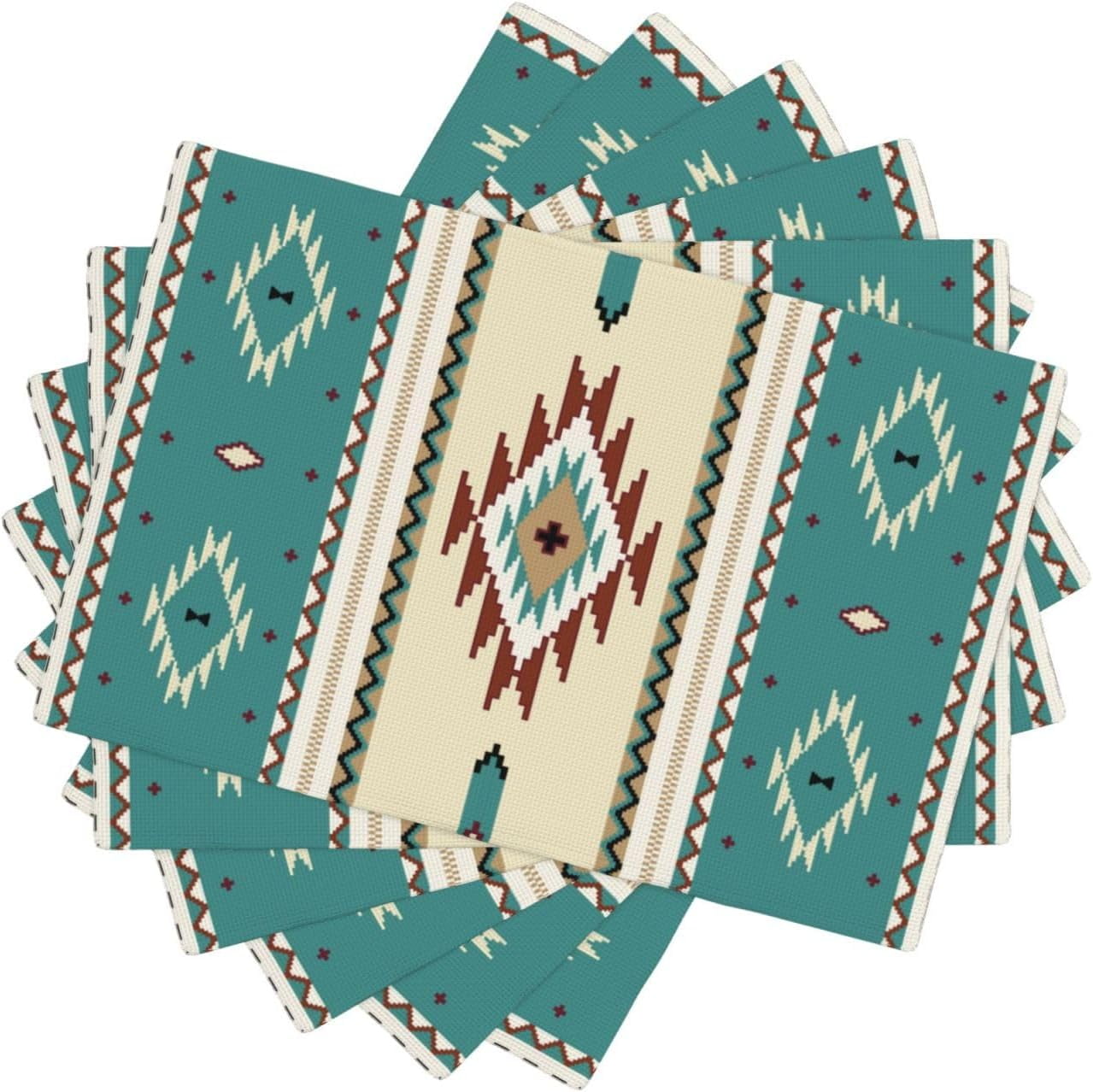 Aztec Washable Place Mats,Ethnic Southwestern Mexican Native Indian ...