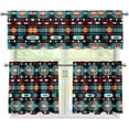thumbnail image 1 of Aztec Window Kitchen Curtain Tier and Valance,3 Piece Kitchen Window Curtains Set for Living Room Bedroom, 1 of 6