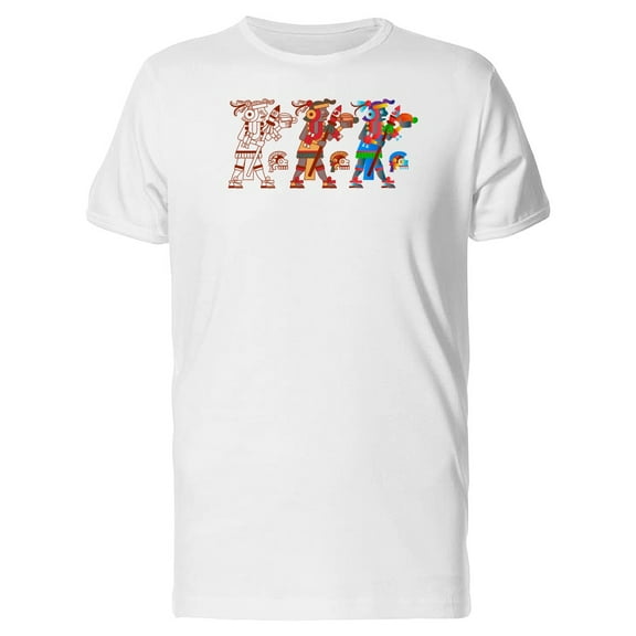 Aztec With Helmets & Spears T-Shirt Men -Image by Shutterstock, Male XX-Large