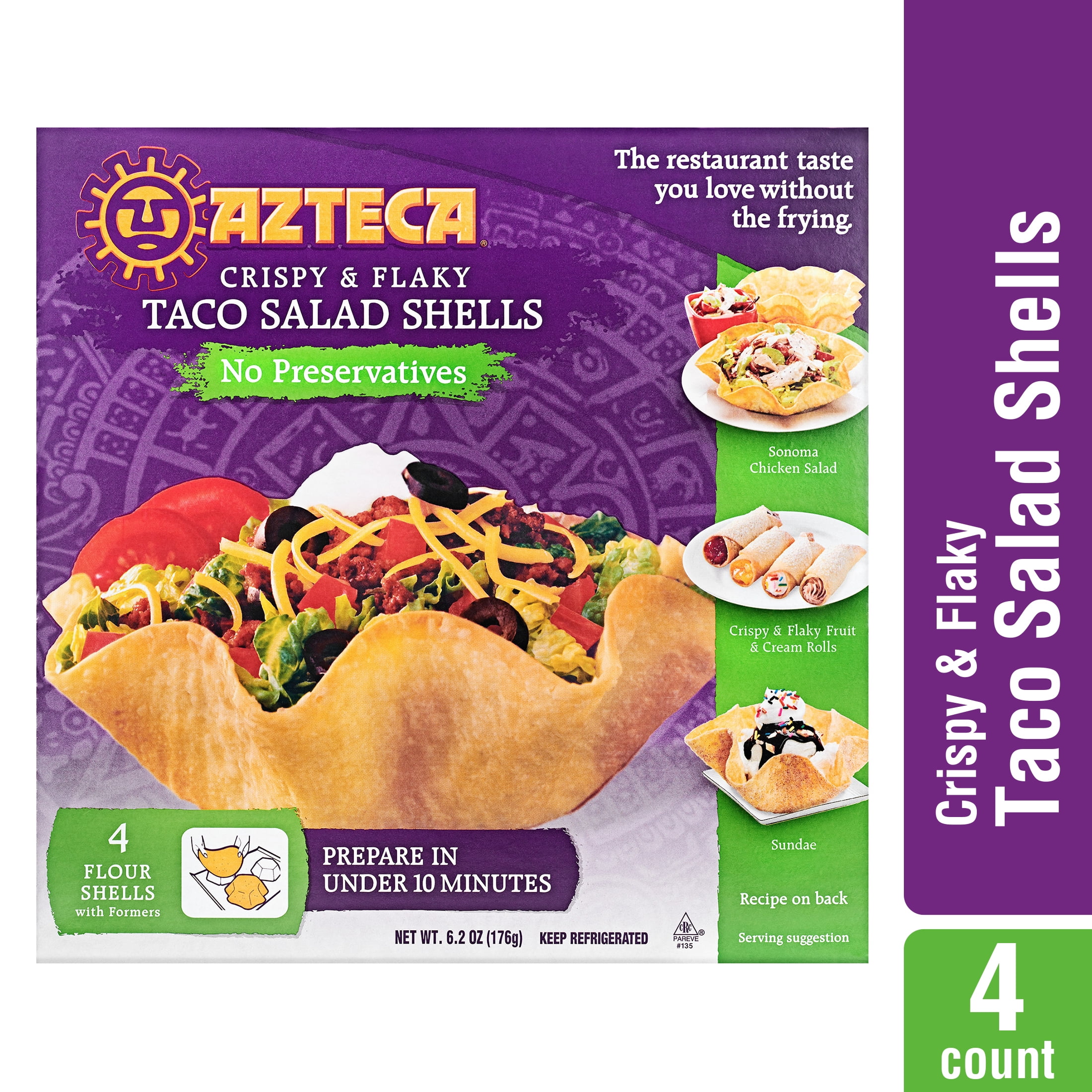 Azteca Crispy & Flaky Taco Salad Shells and Formers, 6.2 oz, 4 Ct