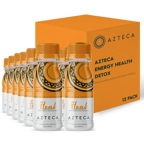 Azteca Health Organic Energy Shots - Wellness Shots, Natural Energy Shots, Health Shots, Vitamin Boost for Focus, Strength and Energy, Made in the USA - Lemon Flavor 12pack 2Fl oz
