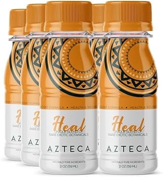 Azteca Botanicals Health Organic Energy Wellness Shots, Lemon, 6PK