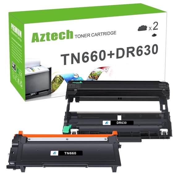 A Aztech TN-660 Toner Cartridge & DR-630 Drum Unit Compatible for Brother HL-L2300D HL-2360DW DCP-L2540DW DCP-L2560DW MFC-L2700DW MFC-L2740DW (1x Toner Cartridge, 1x Drum Unit)