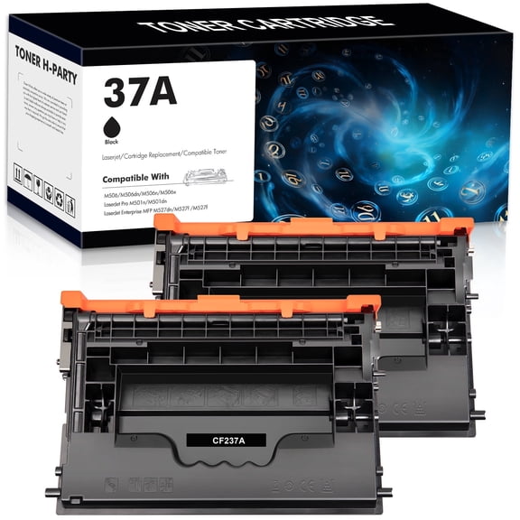 A Aztech 37A Toner Cartridge for 37A CF237A 37X Work for Enterprise M607 M608 M607n M608dn M609 M608n M607dn M608x M609x MFP M632 M631 M631h M633fh Printer (Black, 2-Pack)