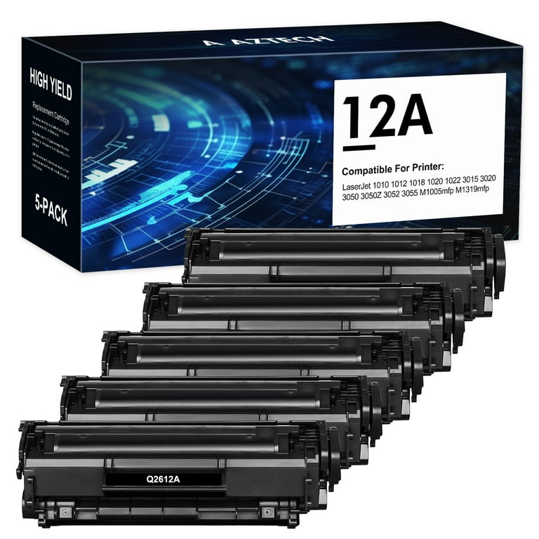 Black 12A Toner Cartridge Black Compatible For HP 12A Q2612A Laserjet 1020 1022 1012 1010 1015 1018 1022n 1022NW 3015 3030 3020 3050 3052 3055 M1005 M1319 M1319F Printer(4-Pack,Black Hp Laserjet 1020 Toner Cartridge - Foto 7