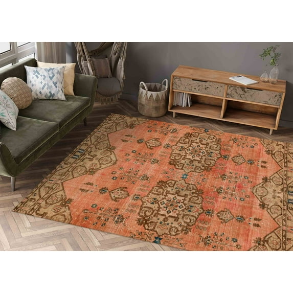 Aztek Rugs, Gift For Him Rugs, Geometric Rug, Large Rug, Soft Rug, Chenille Printed Stye Rug, Turkish Rug, Pattern Rugs, Non Slip Rug, Door Mat Rugs, 5.9'x9.2' - 180x280 cm