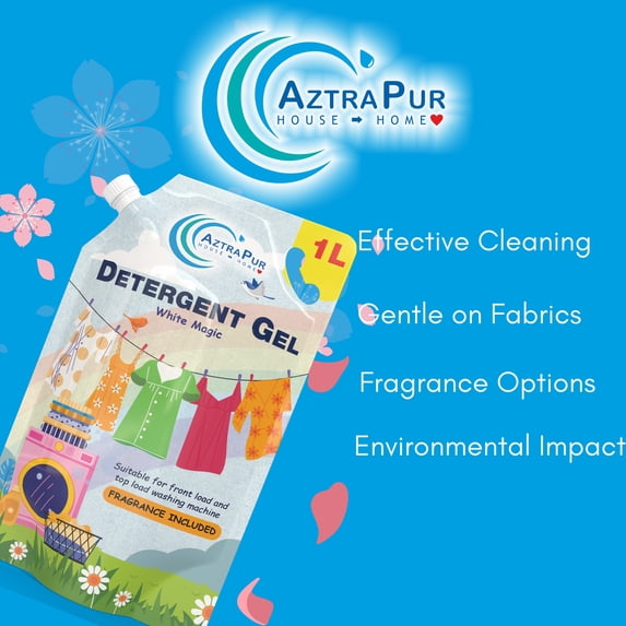 AztraPur Liquid Laundry Detergent, Original, 25 Loads, 34 fl oz, HE Compatible