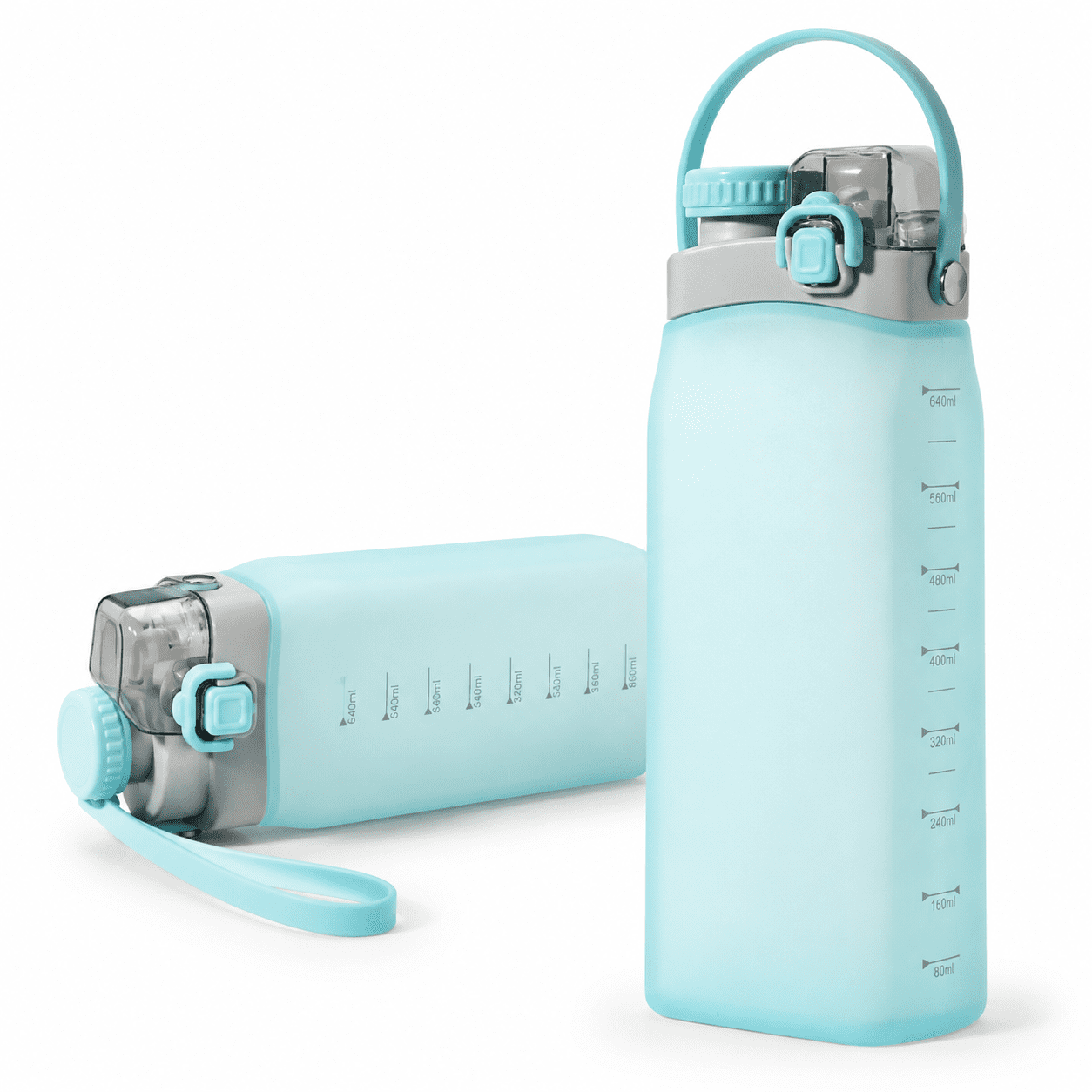 Azul Collapsible Silicone Water Bottle 600ml Leakproof For Sports ...