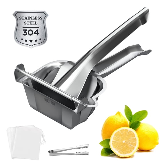 AzulHome 304 Extra Large Manual Citrus Squeezer with Food Clip and 10 Filter Bags