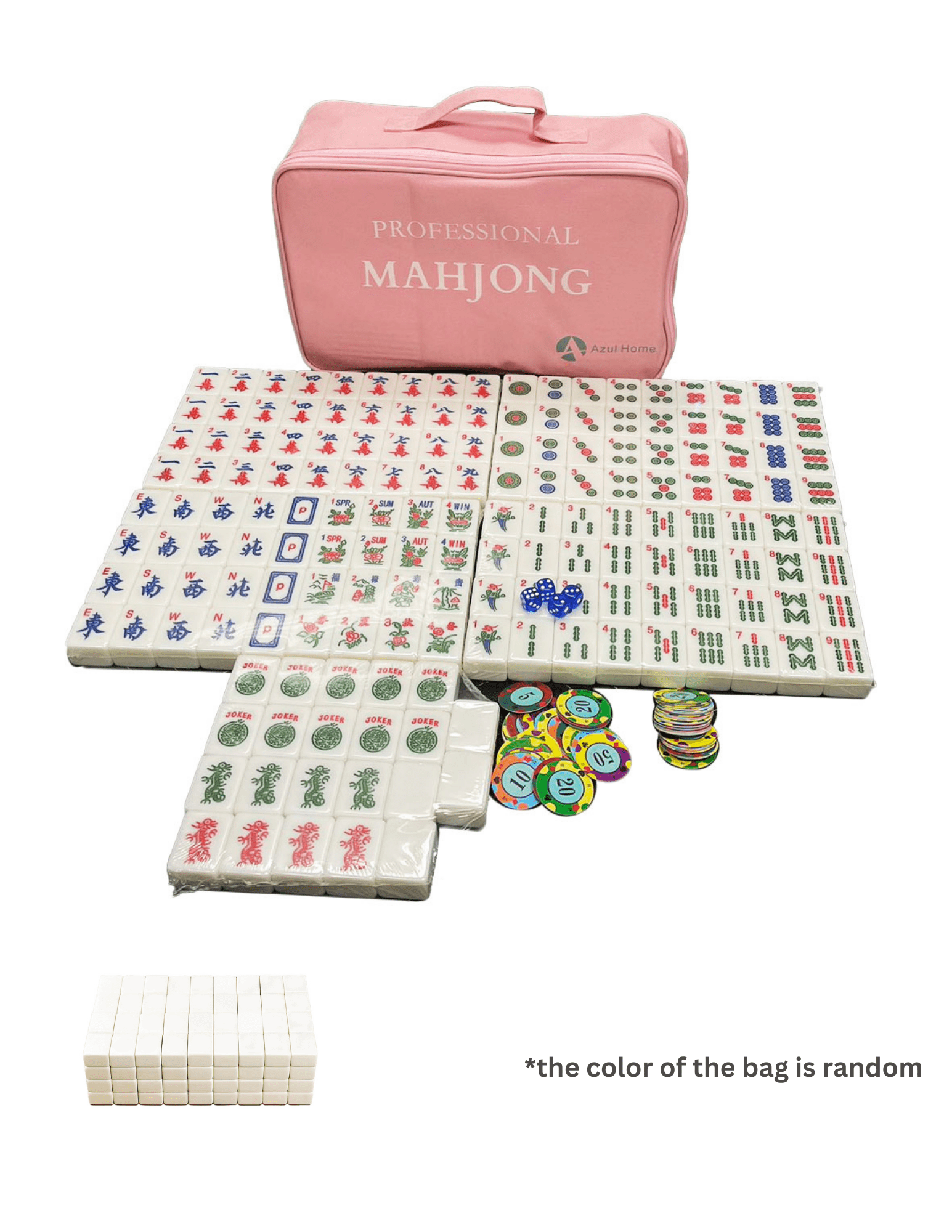Hey! Play! Chinese Mahjong Game Set with 146 Tiles, Dice, and Ornate  Storage Case for Adults, Kids, Boys and Girls