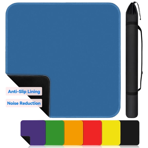 AzulHome Classic Anti-Slip Noise Reducing Game Mat - Mahjong, Poker, Cards, Dominoes Table Cover with Portable Carry Bag (Blue)