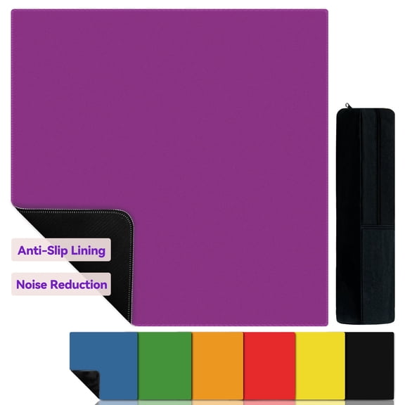 AzulHome Anti-Slip Noise Reducing Game Mat - Mahjong, Poker, Cards, Dominoes Table Cover with Portable Carry Bag (Purple)