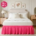 thumbnail image 1 of AzulHome Bed Skirts Dust Ruffle for King Size Bed, 18 inch Tailored Drop with Adjustable Elastic Belt, Easy to Install and Clean, Rose Red, 1 of 8