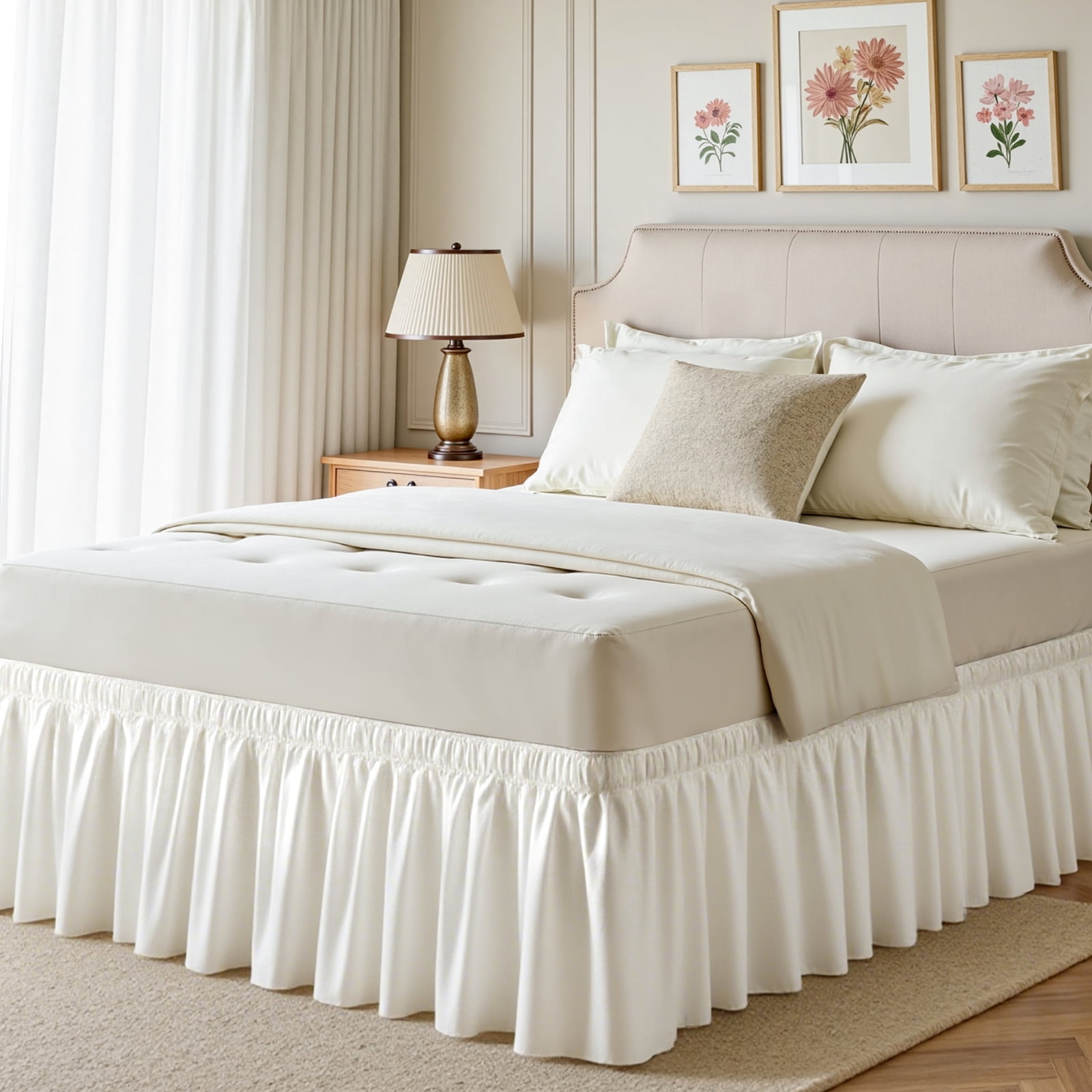 White Bed Skirt King