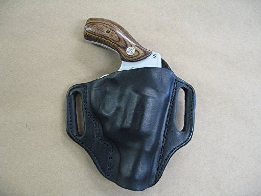 Azula Gun Holsters Leather 2 Slot Molded Pancake Holster, Black, for S&W 36/60/640/642/442