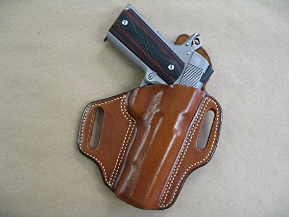 Azula Leather 2 Slot Molded Pancake Belt Holster for Colt 1911 5", Kimber, S&W, Taurus OWB TAN