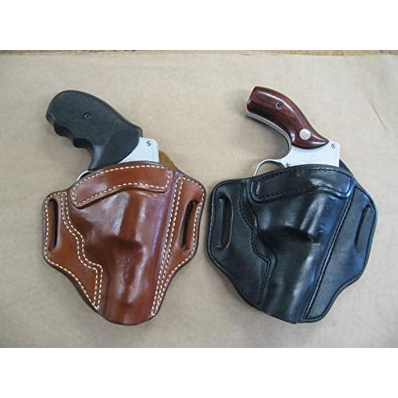 Azula Leather 2 Slot Molded Pancake Belt Holster for Ruger LCR LCRx 5 Shot 3" Revolver Black RH