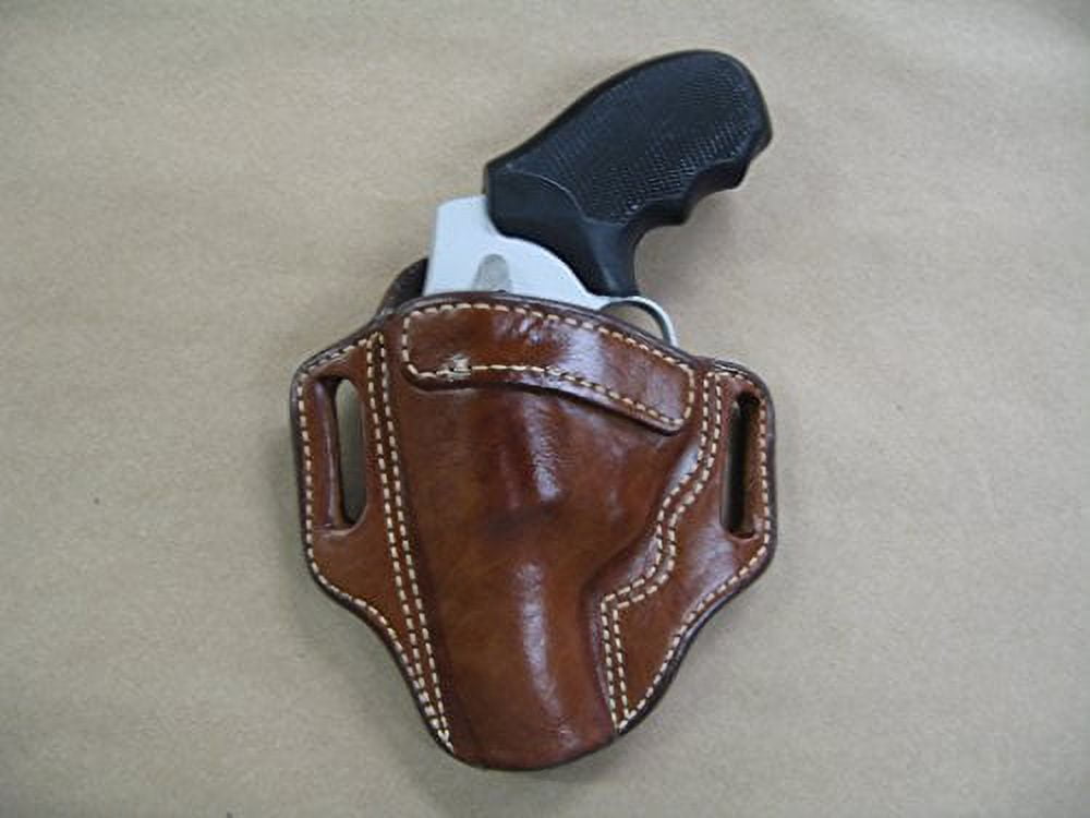 Azula Leather 2 Slot Pancake Belt Holster for Smith & Wesson S&W Airweight 5 Shot TAN Left Hand