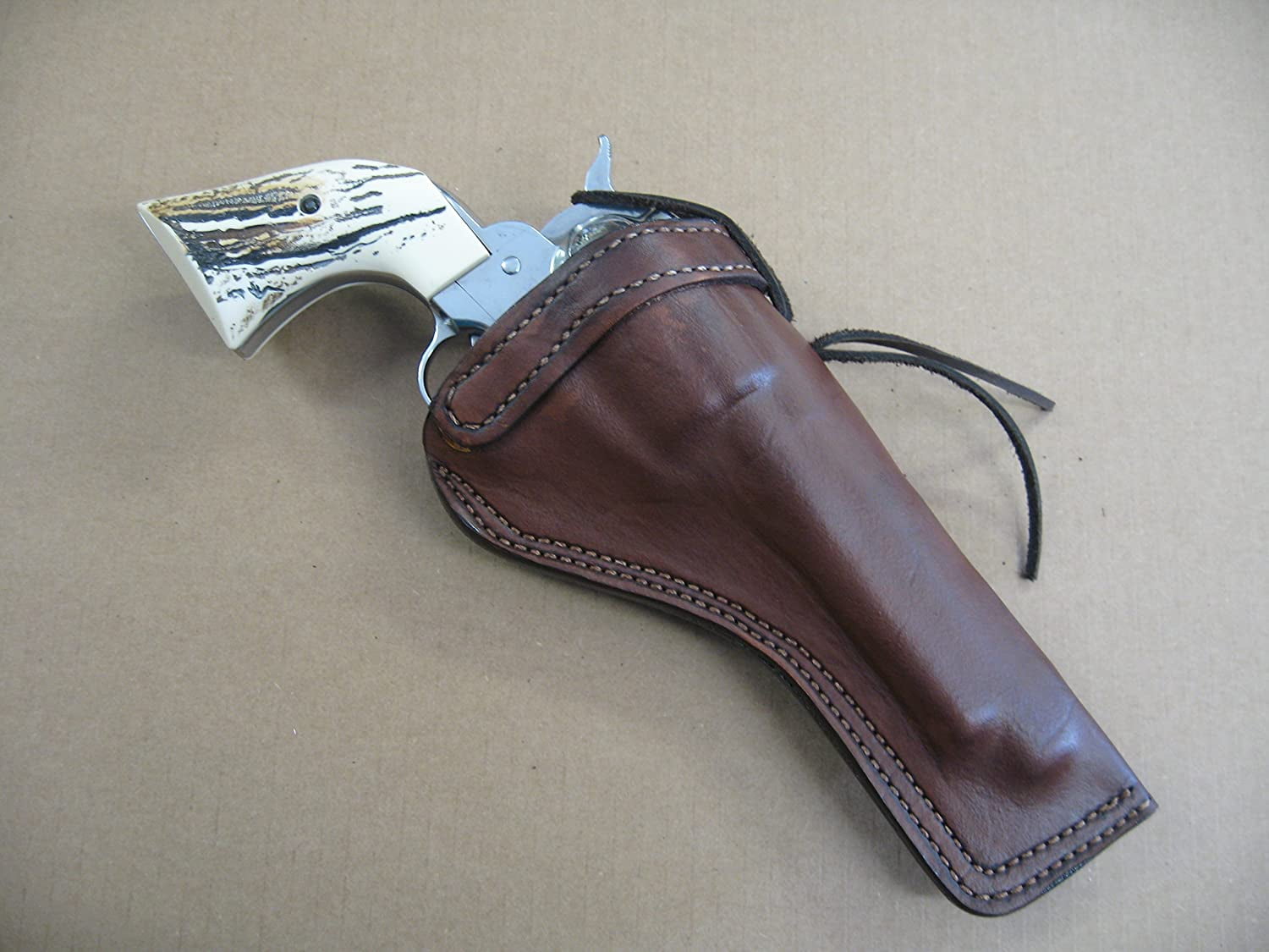 Azula Leather Cross Draw Holster for Ruger Vaquero 5 1/2" Single Action Revolver Dark Brown RH