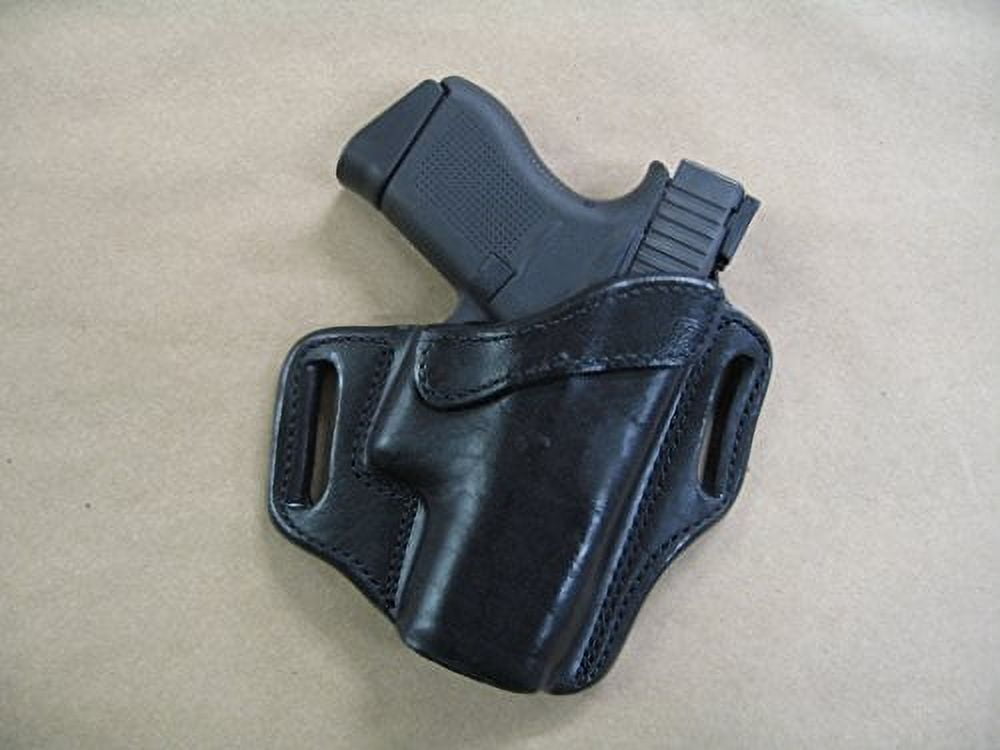 Azula OWB Leather 2 Slot Molded Pancake Belt Holster for Glock 43, 43X 9mm Pistol Black RH