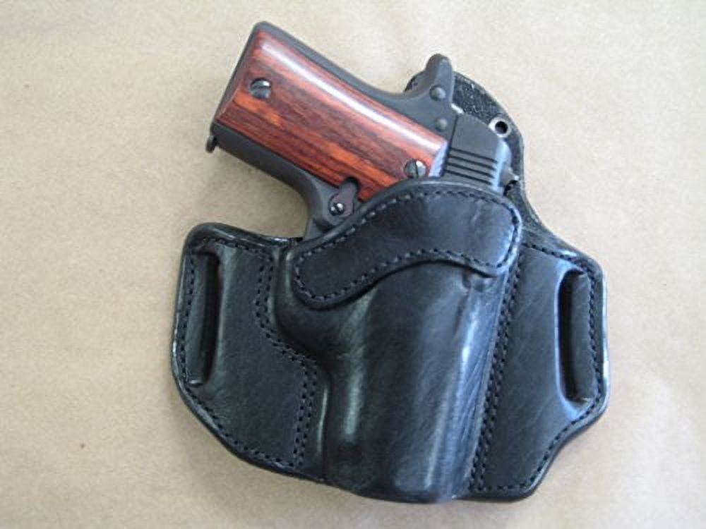Azula OWB Leather 2 Slot Molded Pancake Belt Holster for Kimber Micro 380 Black RH