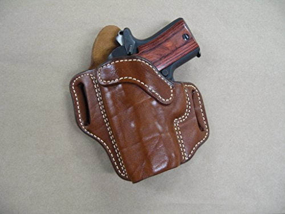 Azula OWB Leather 2 Slot Molded Pancake Belt Holster for Kimber Micro .380 TAN Left Hand