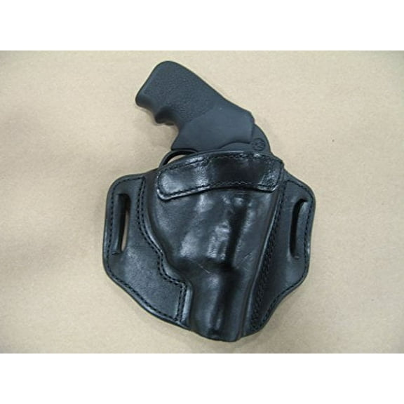 Azula Gun Holsters OWB Leather 2 Slot Pancake Holster for Ruger LCR, LCRx 2" Revolver, Black