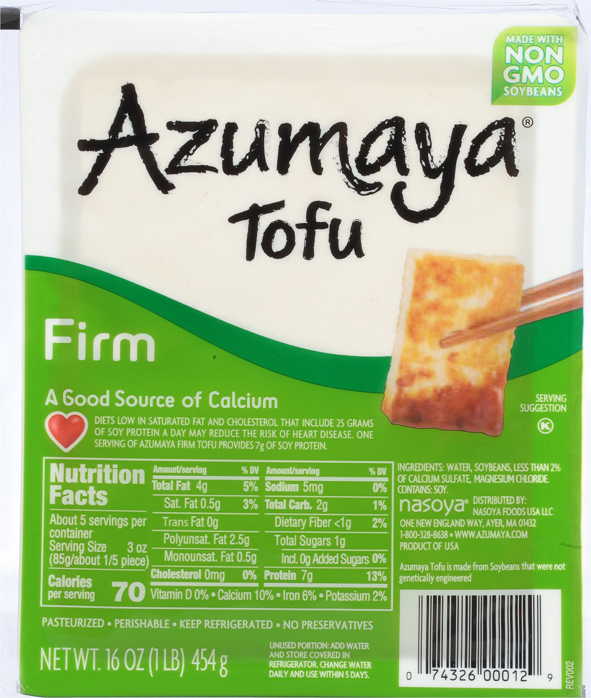 tofustore Azumaya Refrigerated Firm Natural Tofu, 16 oz - Walmart.com