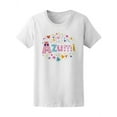 thumbnail image 1 of Azumi Cute Colorful Floral Name T-Shirt Women -Image by Shutterstock, Female XX-Large, 1 of 2