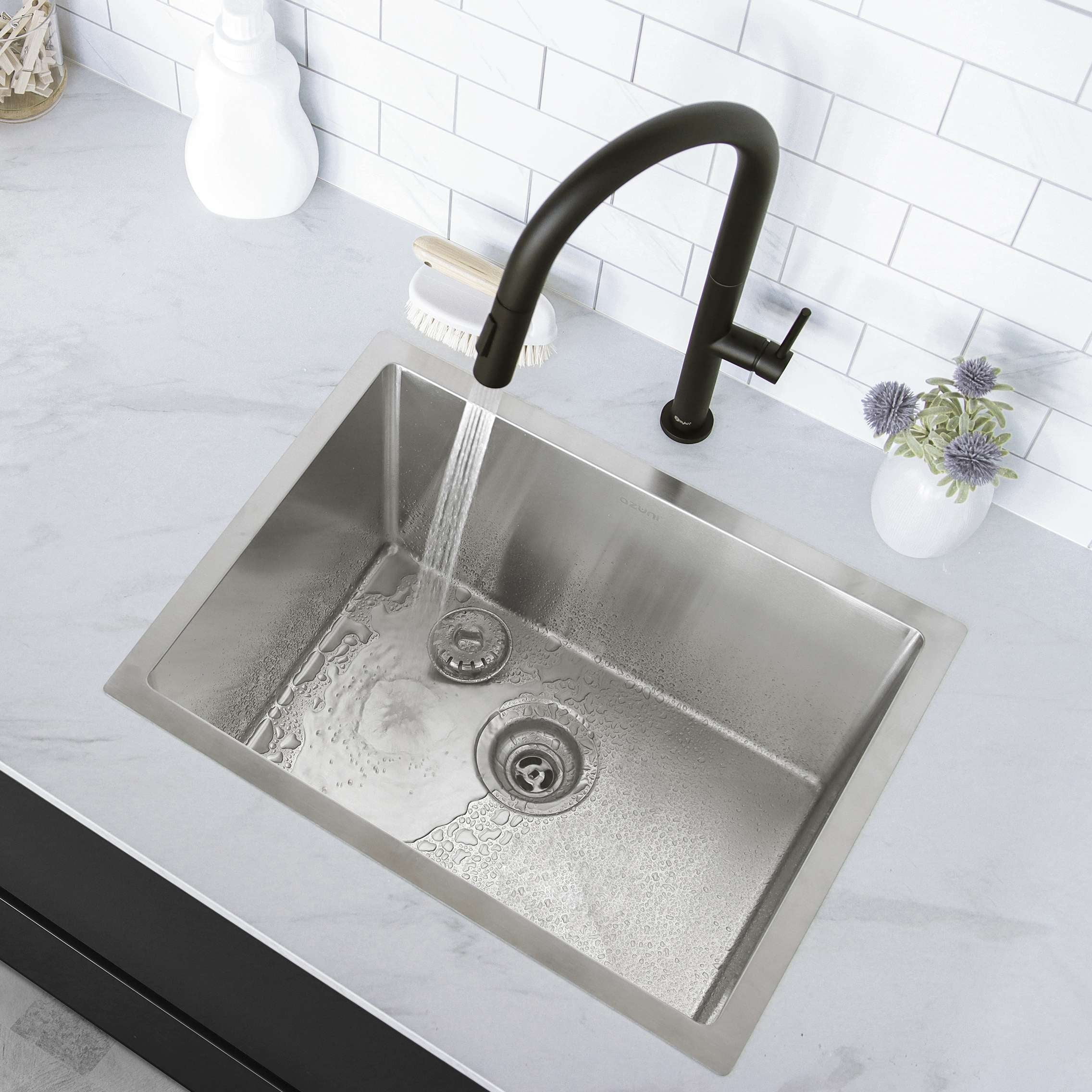 Azuni 22" Stainless Steel Single Bowl Laundry Sink with Dual Mount Installation