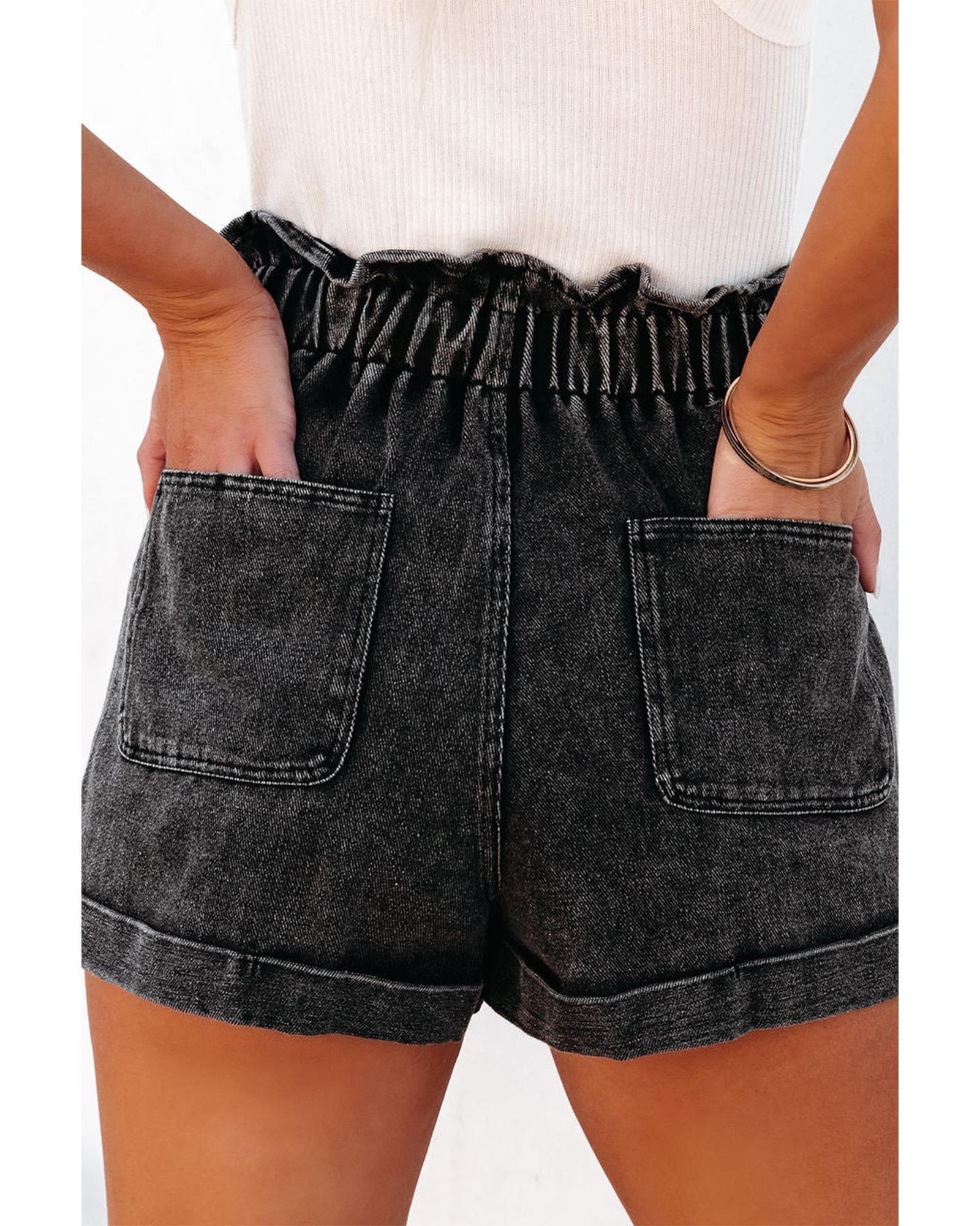 High-waist denim shorts
 for women