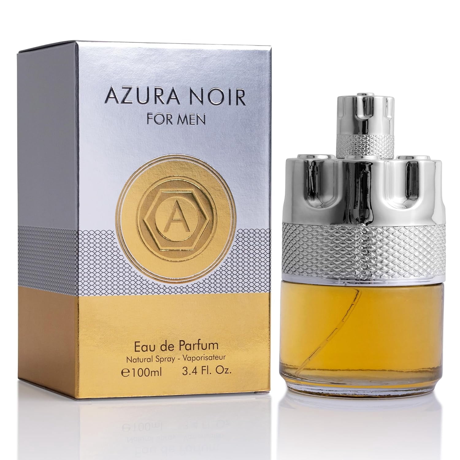 Azura Noir Eau De Parfum for Men, Woody Spicy Cologne with Citrus Notes, Long-Lasting, 100ml