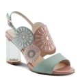 thumbnail image 1 of Azura Women's Embroidery Pumps & Heels - Geometric Design, Adjustable Ankle Strap, Transparent Cylindrical Heel, 1 of 8