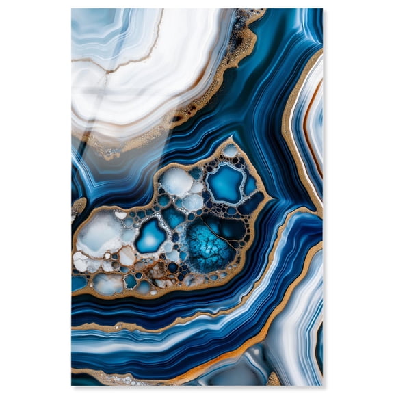 Azure Alveoli II Acrylic Blue Geode Wall Art by Art Remedy, Ready to Hang, 10 x 15