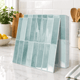 Azural Blue Azure Blue 10-Sheet Subway Tile Peel and Stick Wallpaper for Kitchen ...