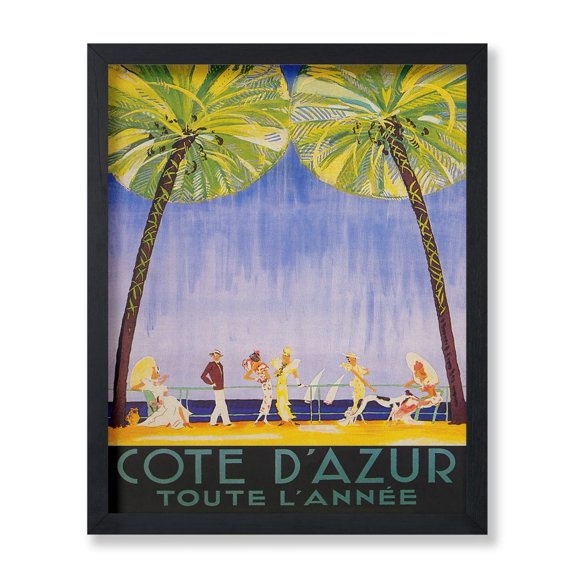 Azure Coast French Riviera Wall Art Decor Unframed Paper Print