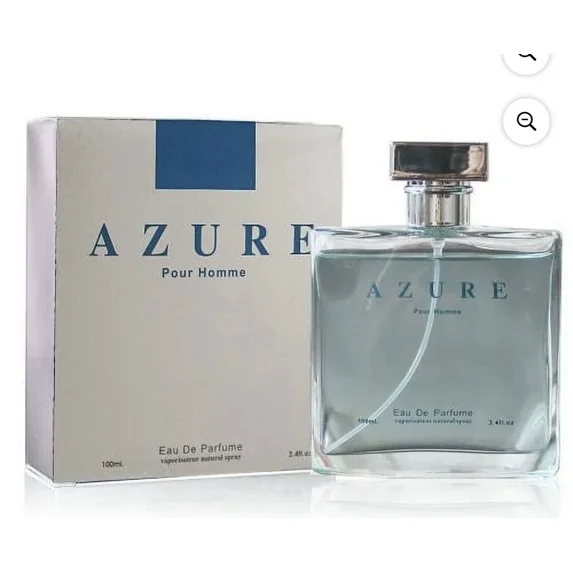 Azure Eau de Toilette Spray for Men, 3.4 fl oz / 100 ml by EBC Collection