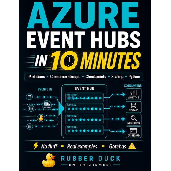 In 10 Minutes Azure Event Hubs in 10 Minutes: A Visual Beginner's Guide to Real-Time Streaming, Partitions, Consumer Groups, Checkpoin, (Paperback)