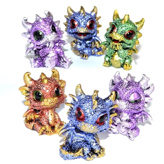 Azure Green SD172 1.75 in. Baby Dragons Miniature, Multi Color - Set of 6