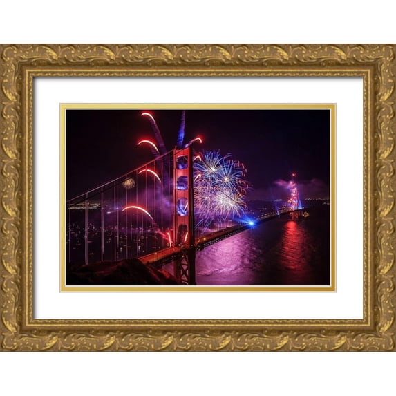 Azure, Joe 14x11 Gold Ornate Wood Framed with Double Matting Museum Art Print Titled - Happy Birthday