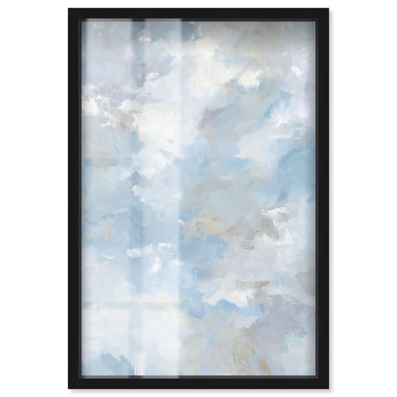 Azure Mist Shimmer Shadowbox Print Calming Wall Art by Art Remedy, Black Frame, 10 x 15